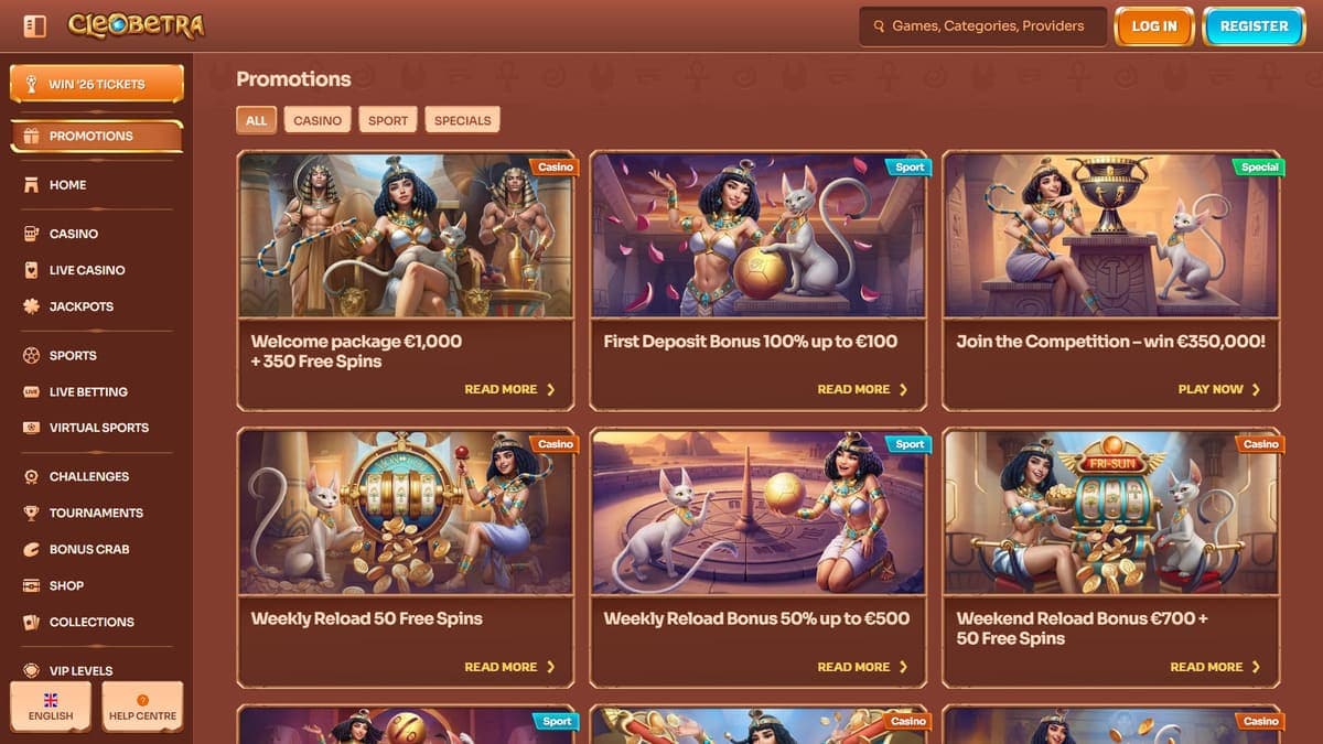 Promotions Cleobetra Casino