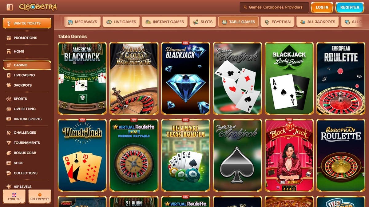 Table games Cleobetra Casino