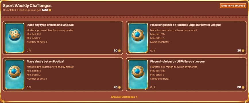 Weekly sports challenges Cleobetra Casino