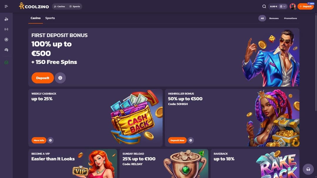 Welcome bonus Coolzino Casino