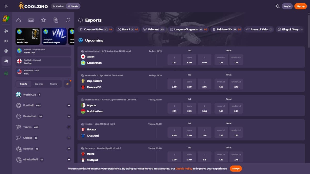eSports Coolzino Casino