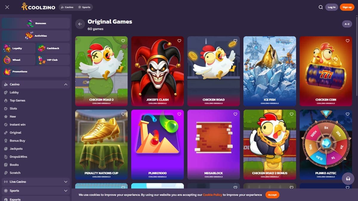 Alternative games Coolzino Casino