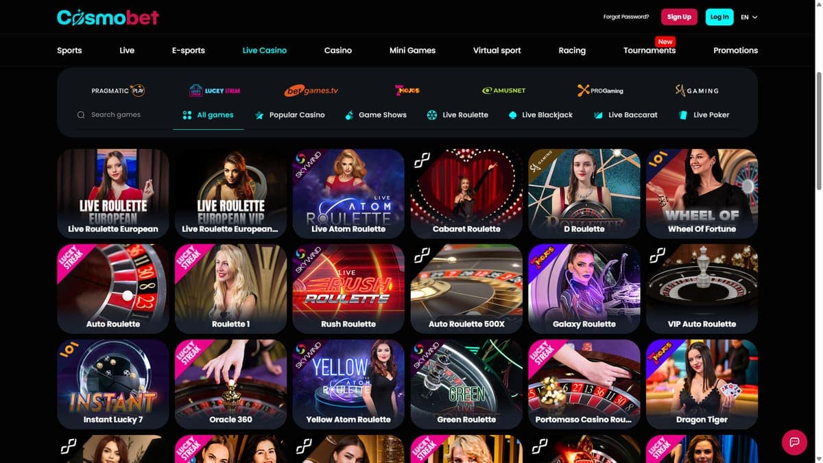 Live Cosmobet Casino