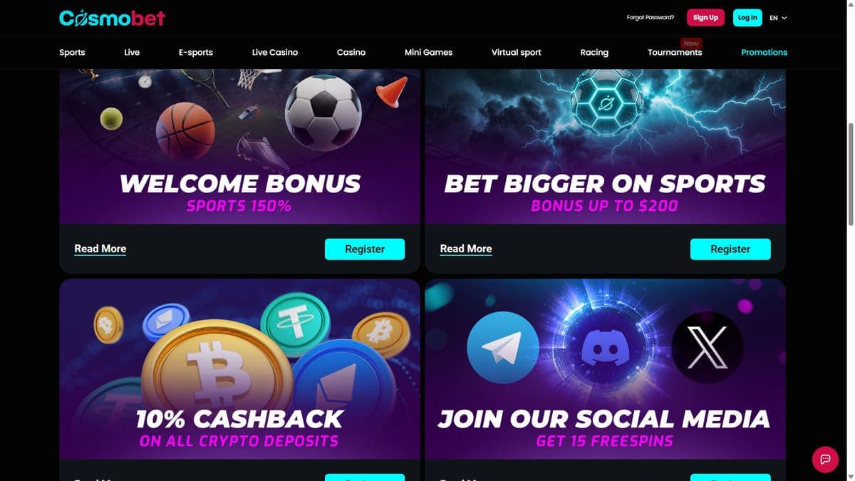 Other promos Cosmobet Casino