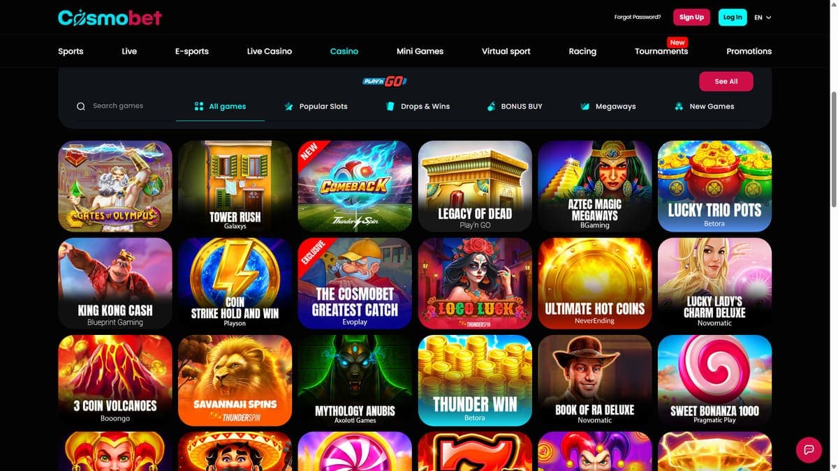 Slot machines Cosmobet Casino