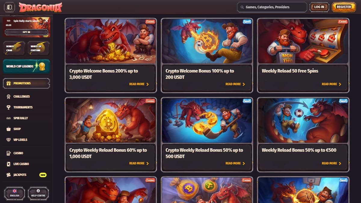 Promotions Dragonia Casino