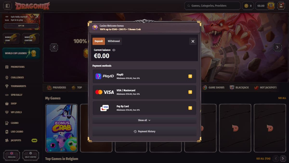 Deposit Dragonia Casino