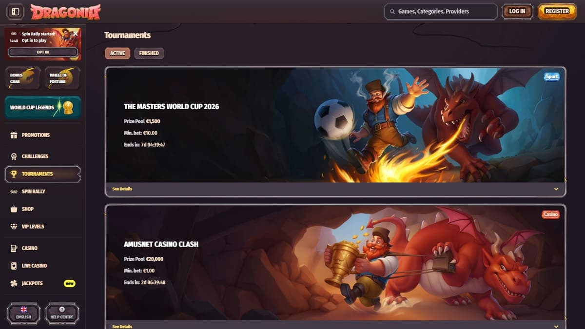 Tournaments Dragonia Casino