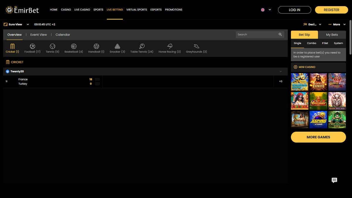Live betting Emirbet Casino