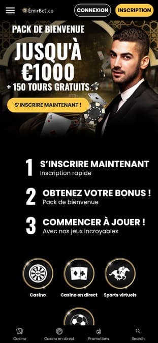 EmirBet casino application