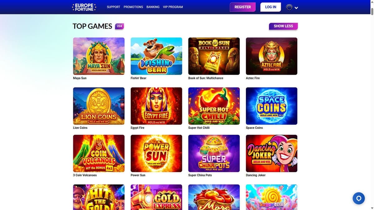 Slot machines Europe Fortune Casino