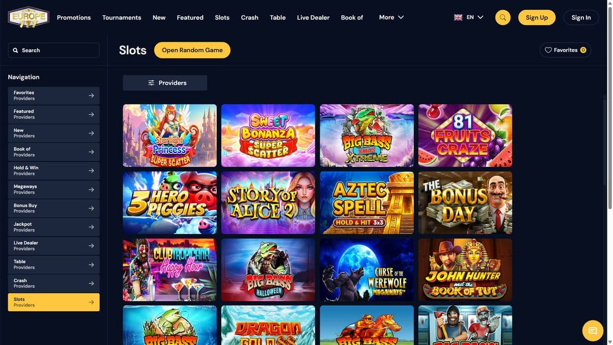 Slot machines Europe777 Casino