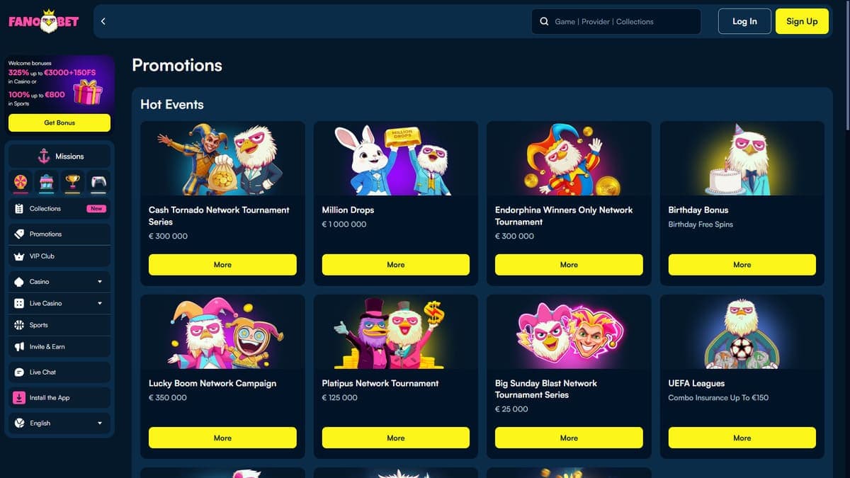 All Promotions Fanobet Casino