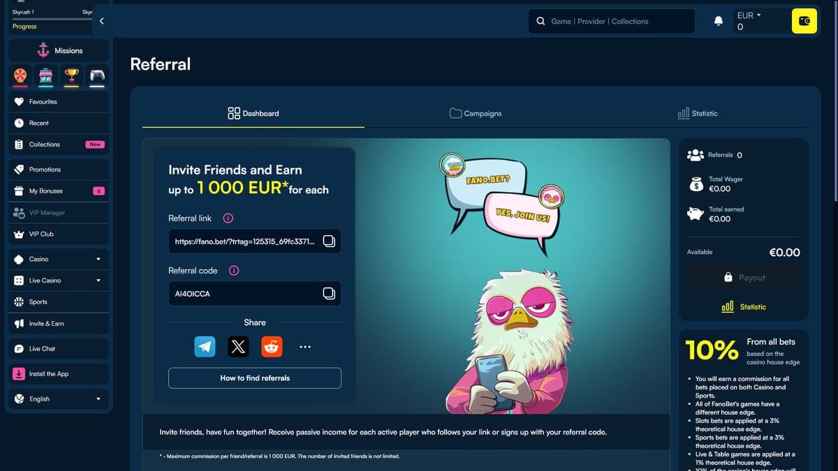 Referral Fanobet Casino