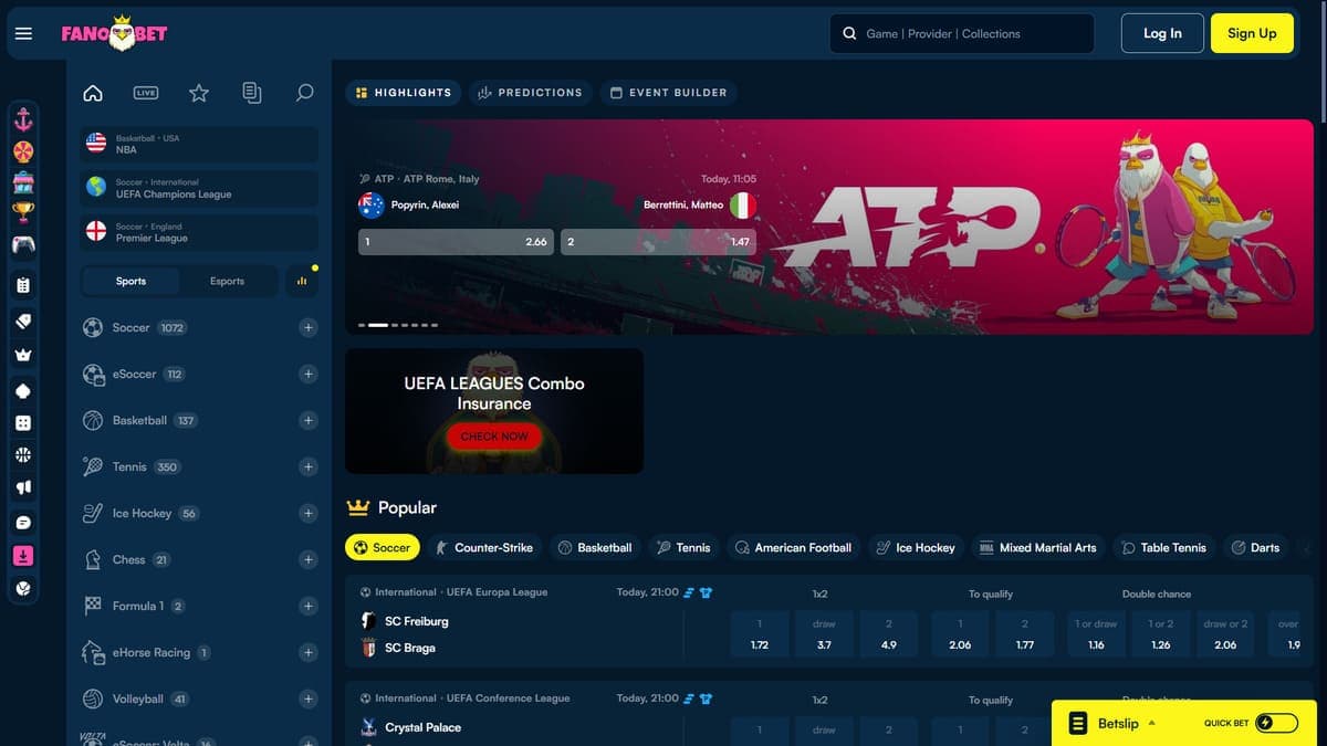 Sports betting Fanobet Casino