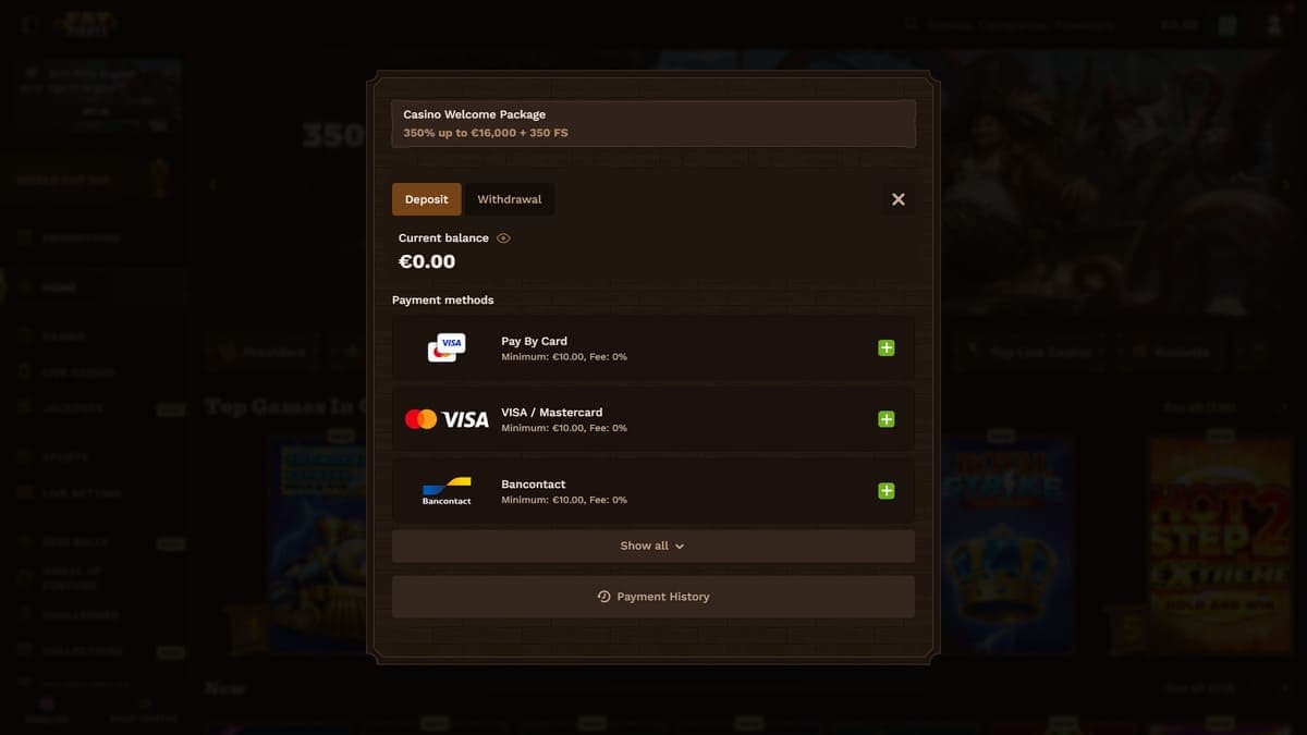 Deposit FatPirate Casino