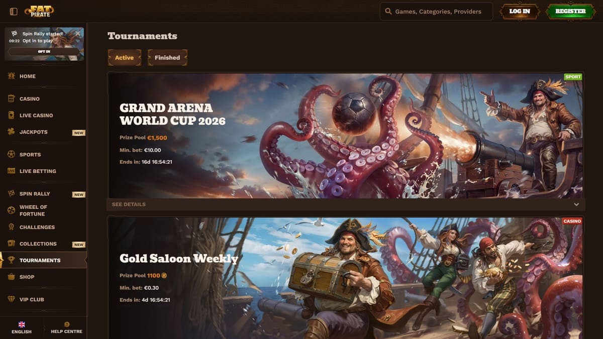 Tournaments FatPirate Casino