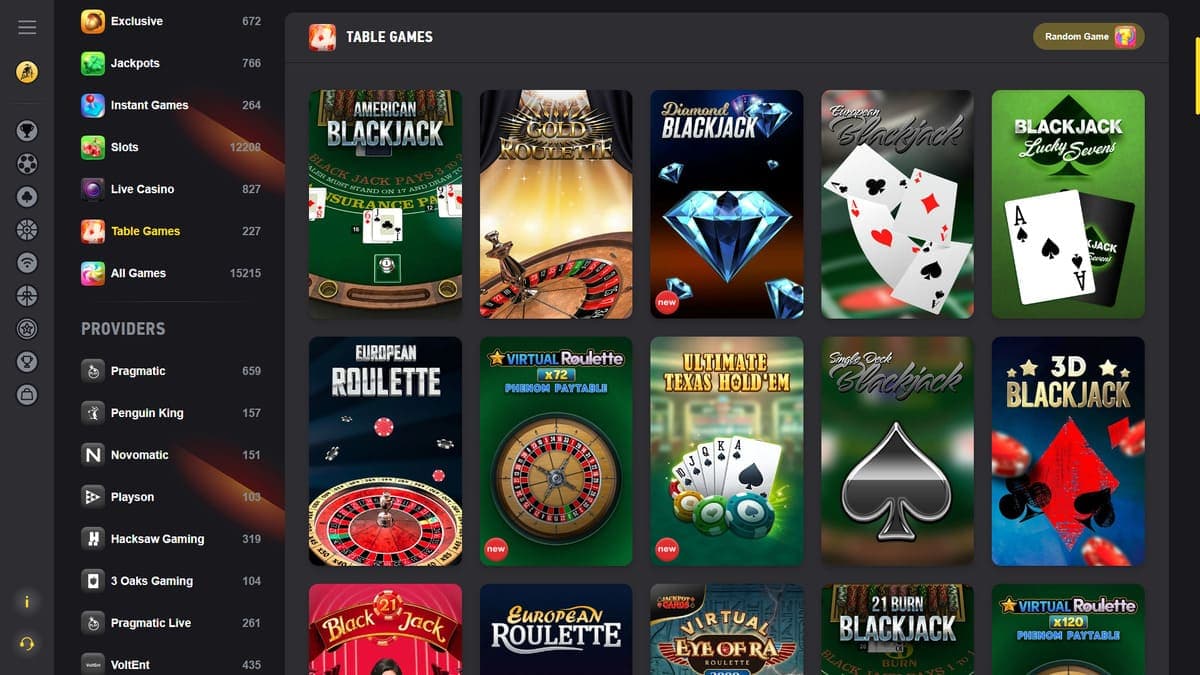 Table games Fezbet Casino