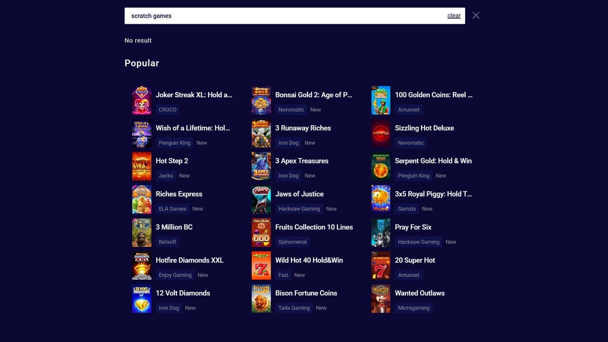 Other games Frumzi Casino