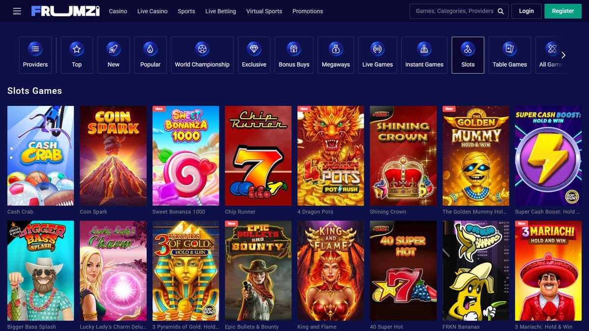 Slot machines Frumzi Casino