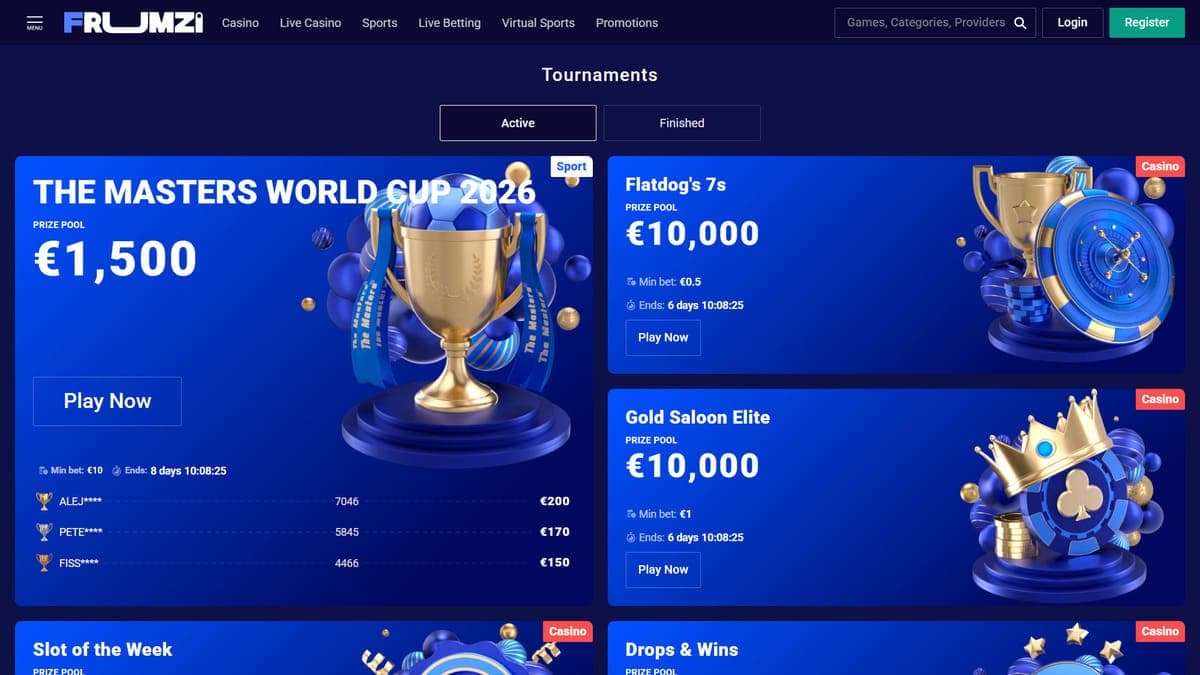 Tournaments Frumzi Casino