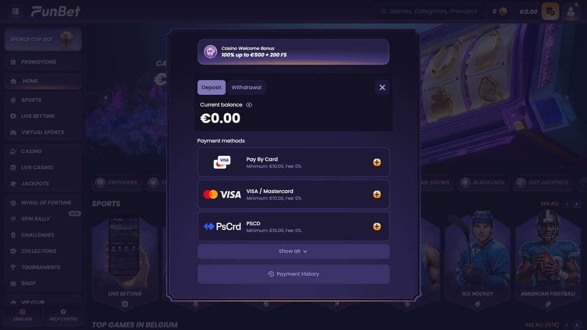 Deposit Funbet Casino