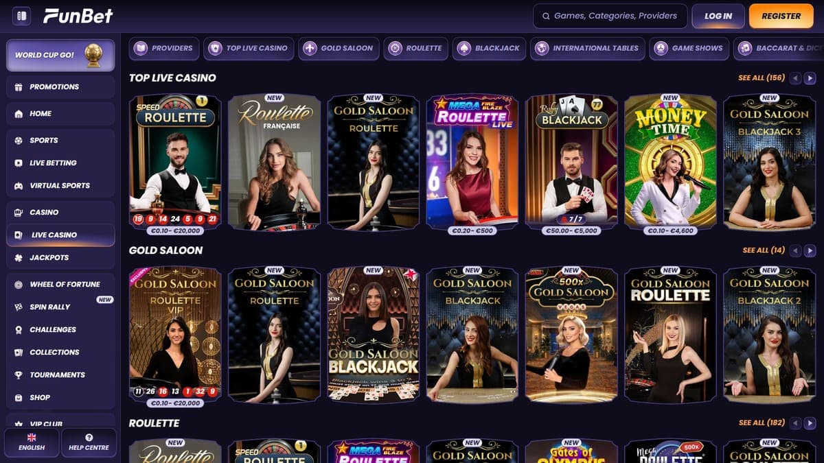 Best live Funbet Casino