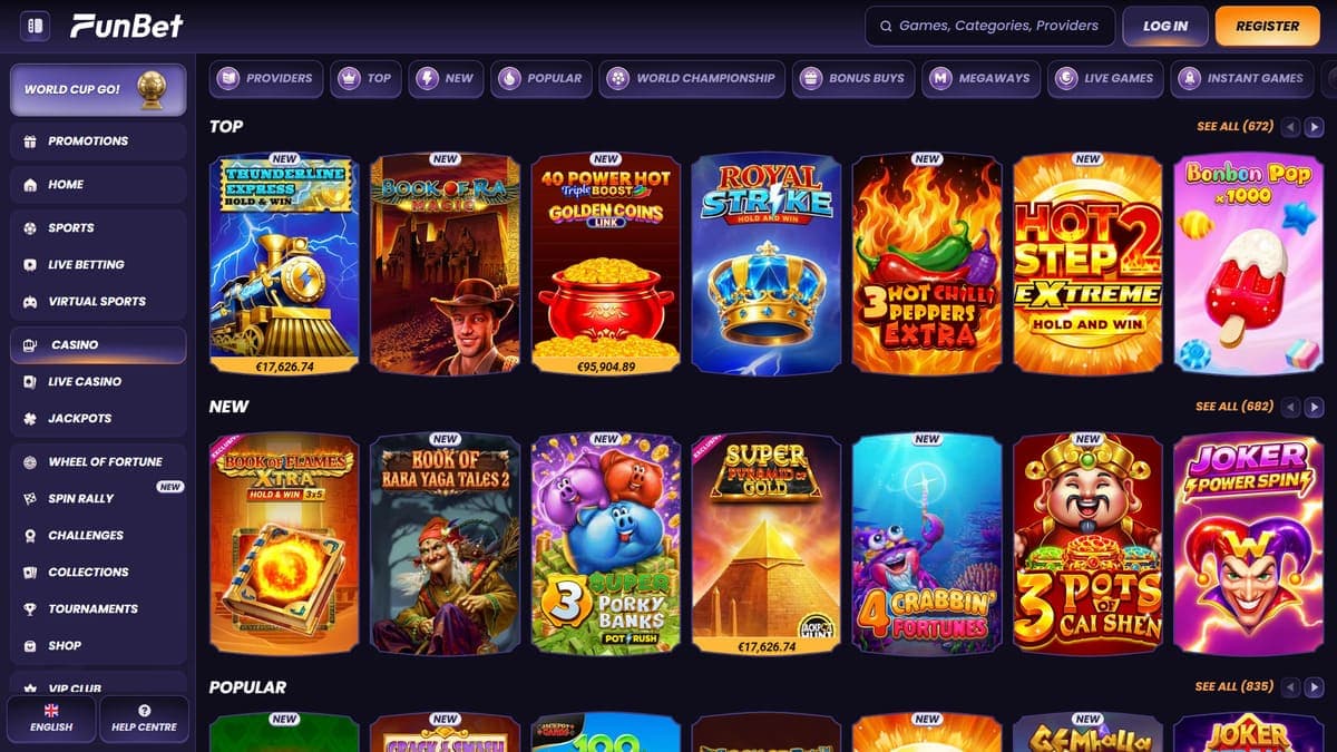 Casino section Funbet Casino