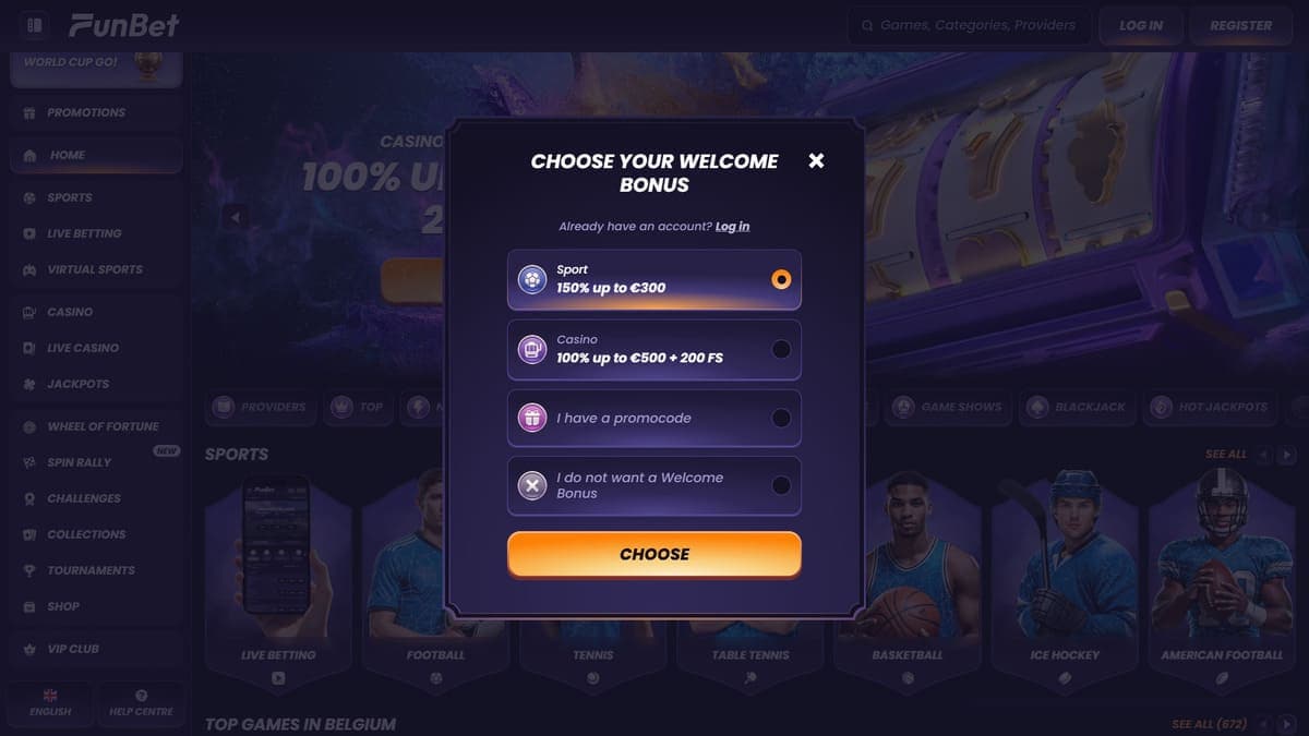 Registration Funbet Casino