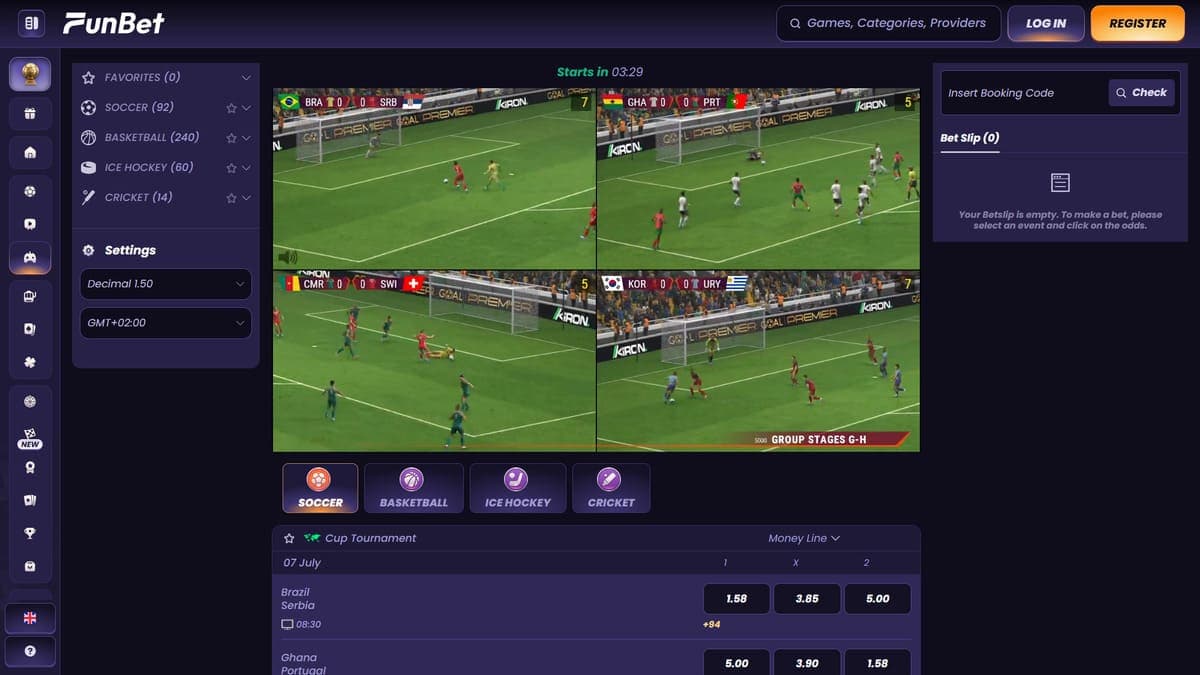 Virtual sport Funbet Casino