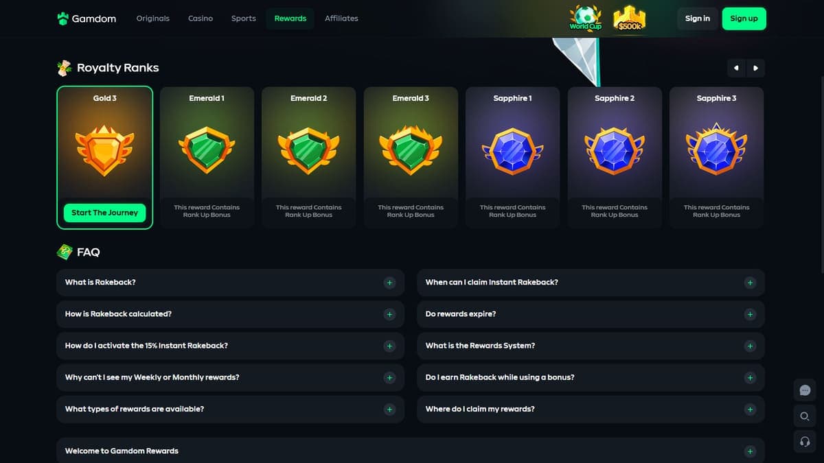One-off animations Gamdom Casino