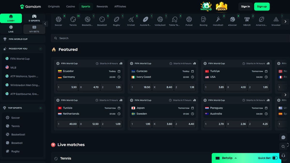 Sports betting Gamdom Casino