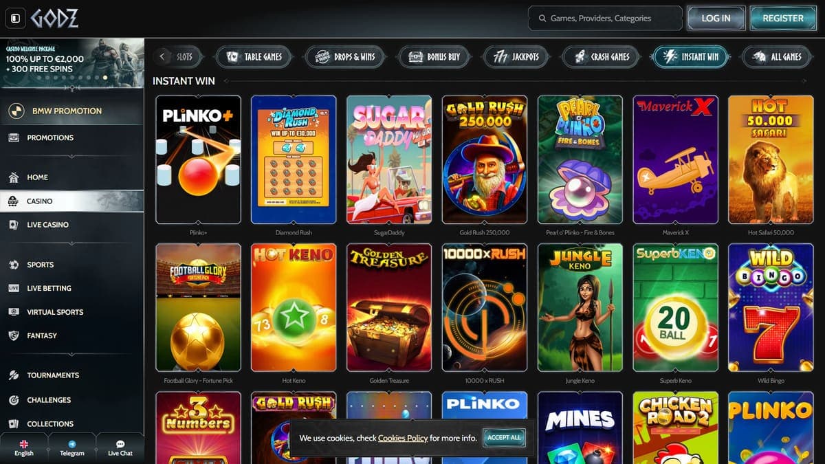 Instant games Godz Casino