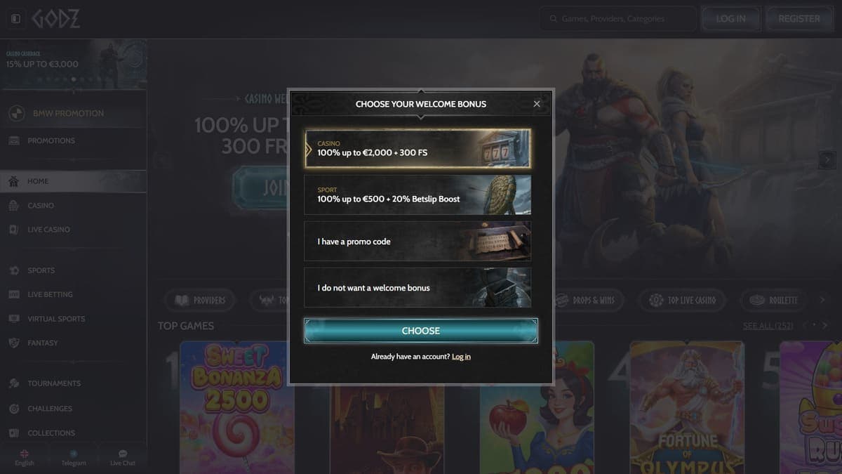 Registration Godz Casino