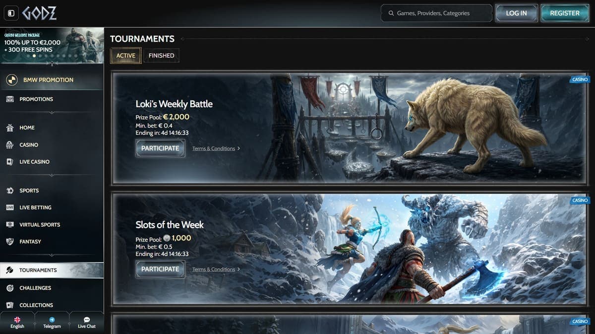 Tournaments Godz Casino