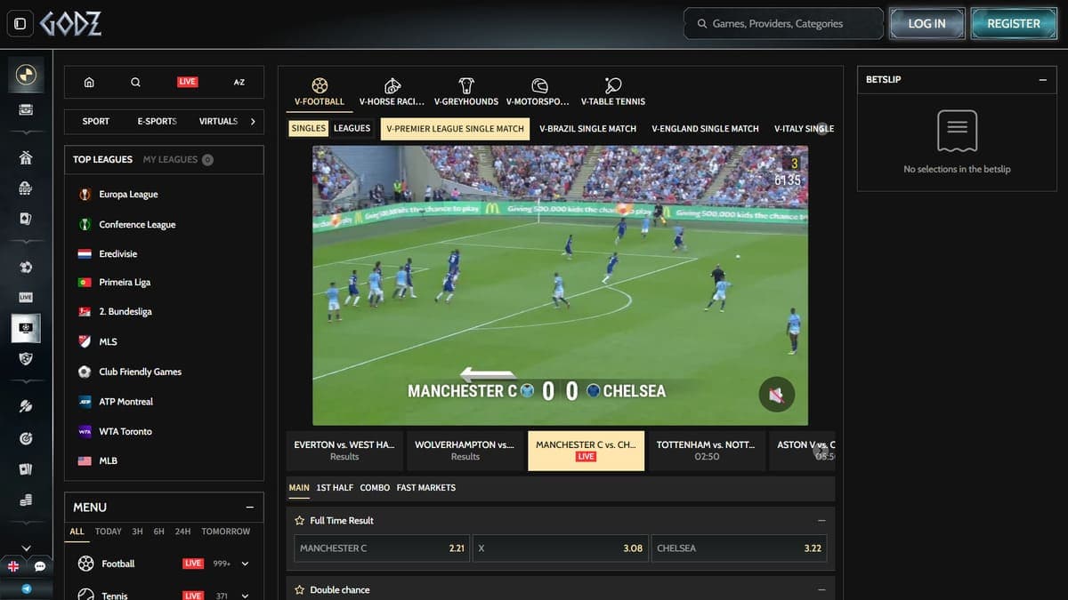 Virtual sports Godz Casino