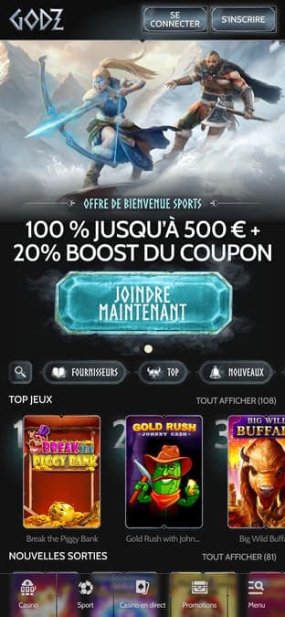 Godz casino application