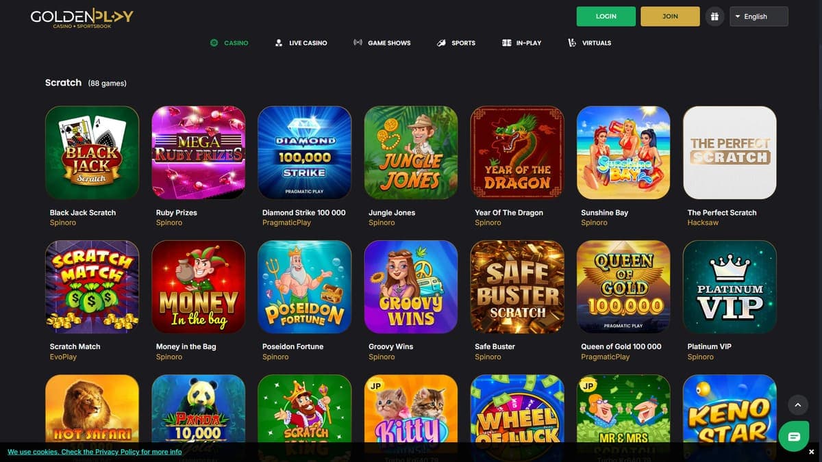 Scratch games GoldenPlay Casino
