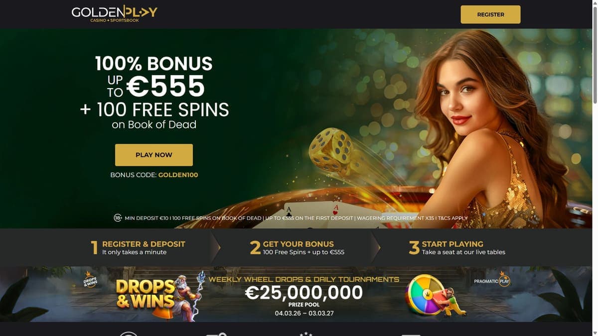Sign up GoldenPlay Casino