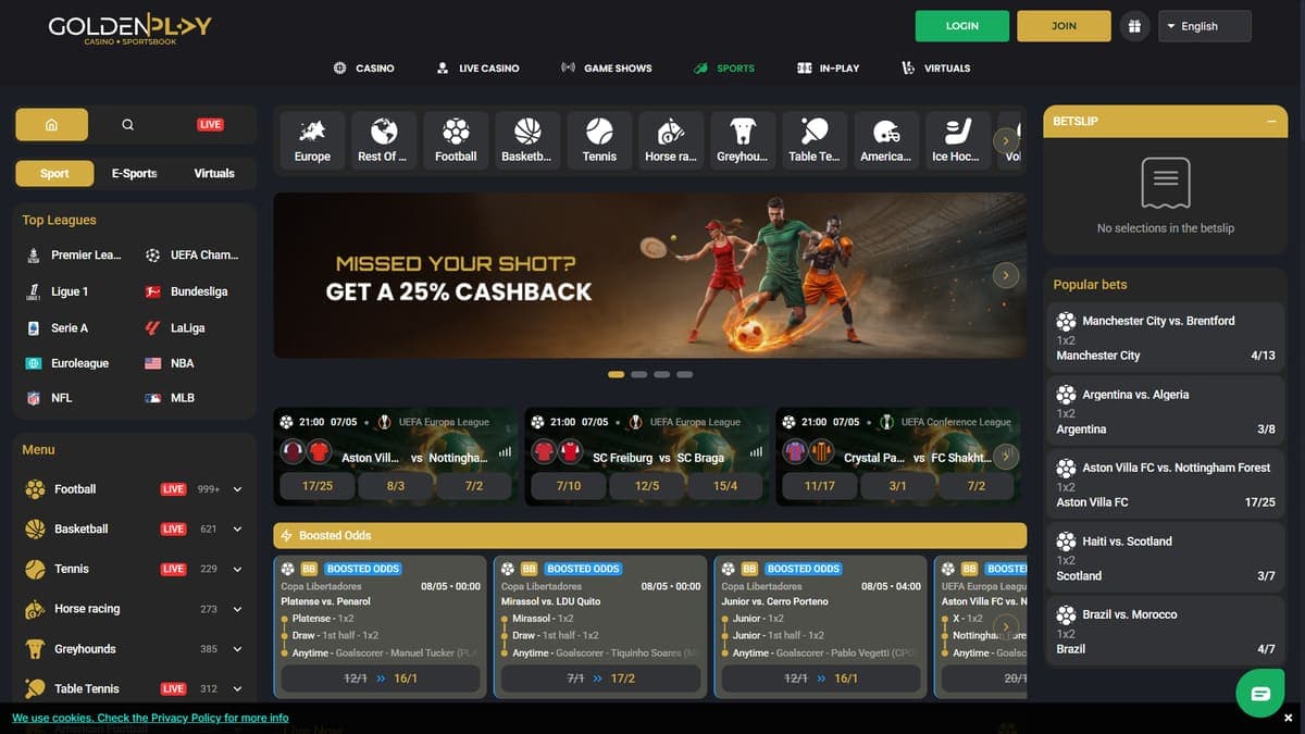 Sports betting GoldenPlay Casino