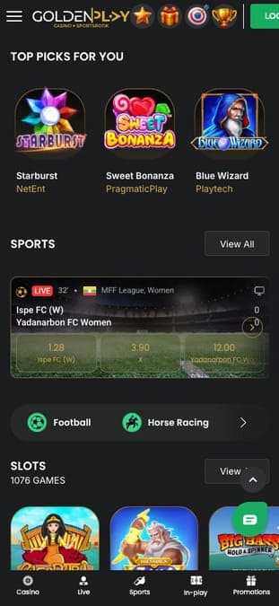 GoldenPlay casino mobile