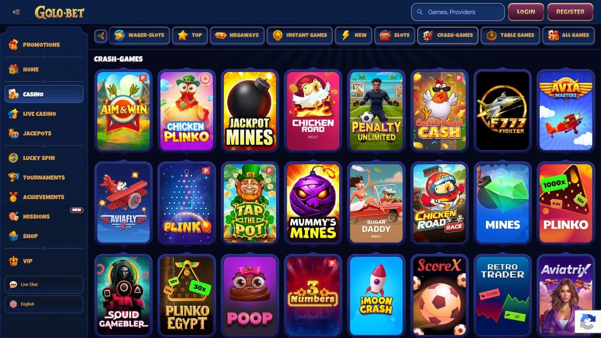 Crash games Golobet Casino
