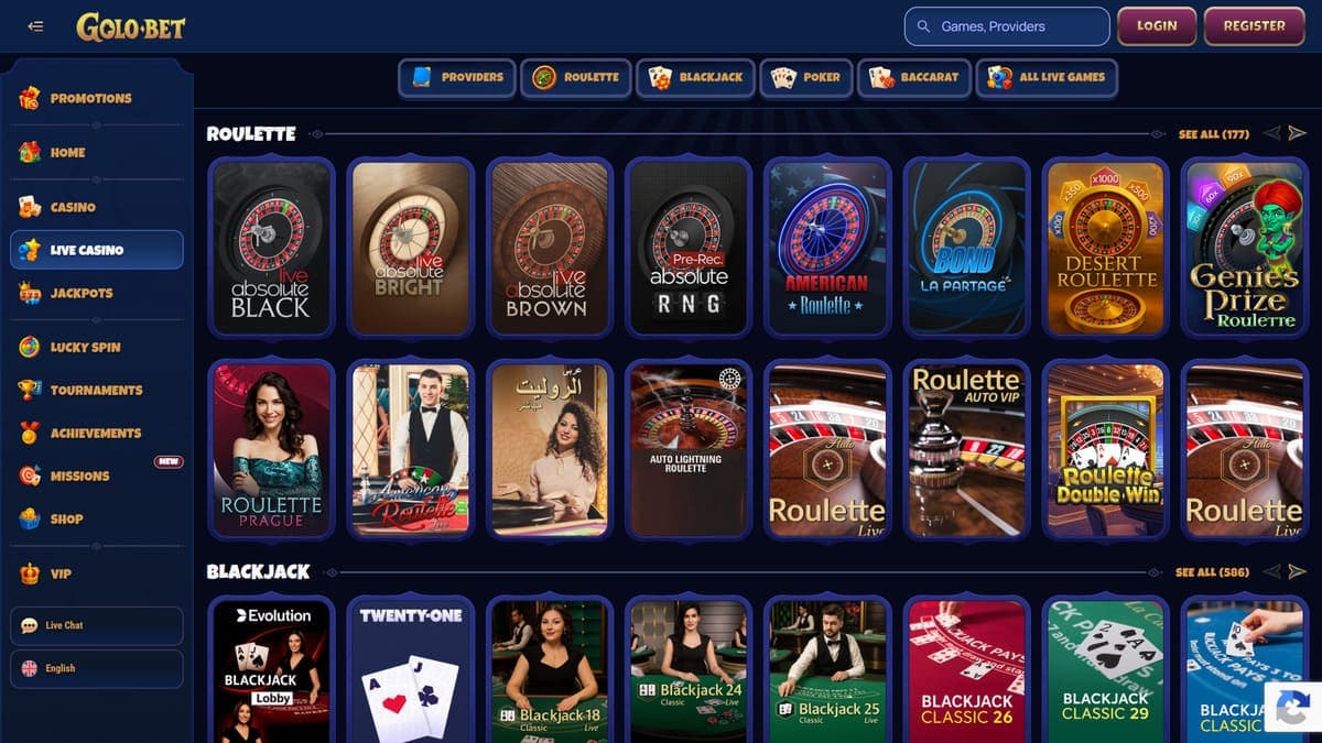 Live casino Golobet Casino