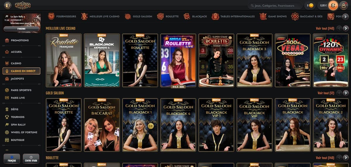 Live casino Gransino Casino