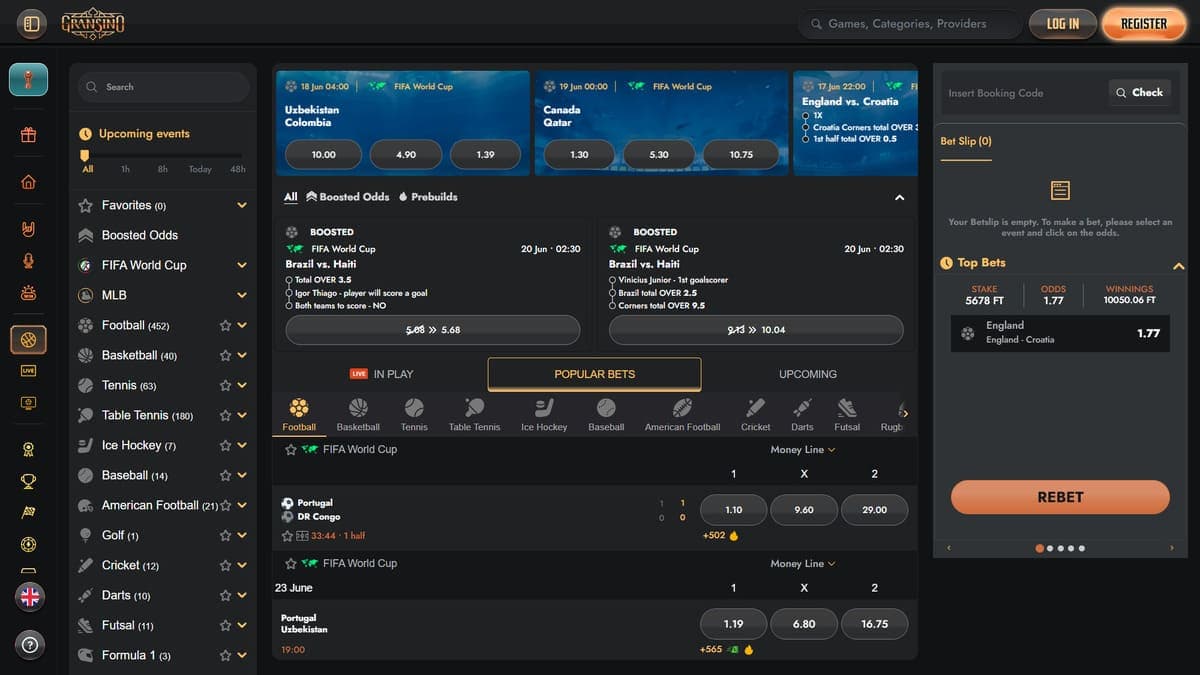 Sports betting Gransino Casino