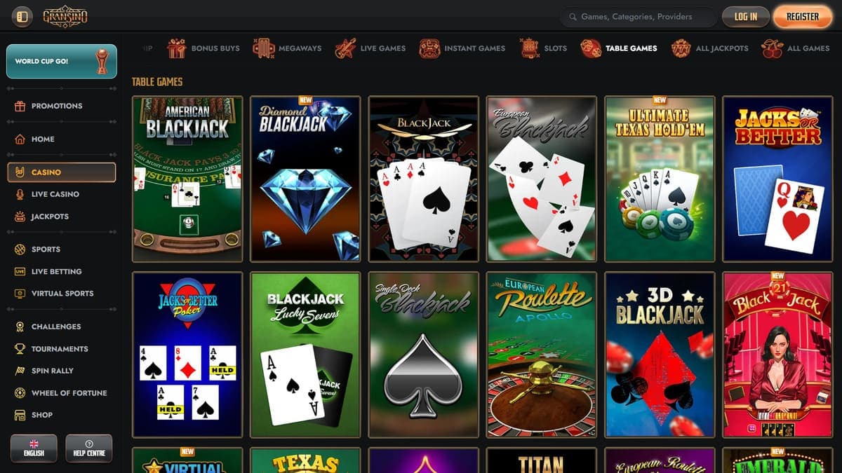 Table games Gransino Casino