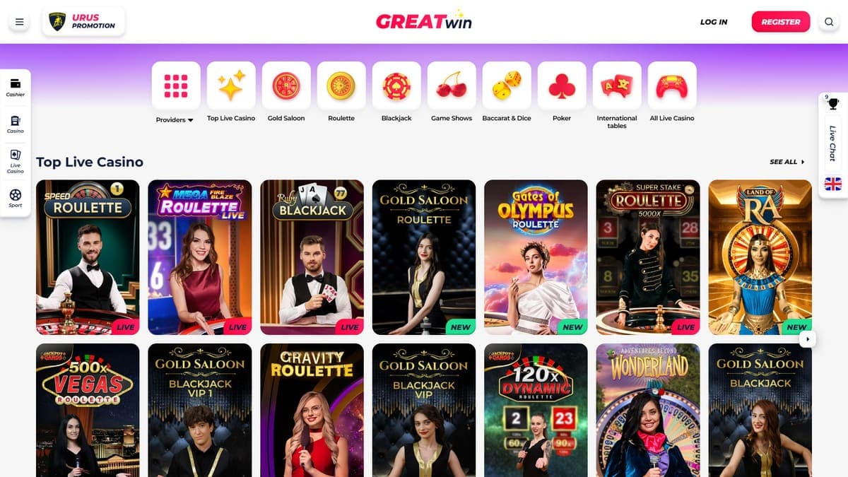 Live casino GreatWin Casino