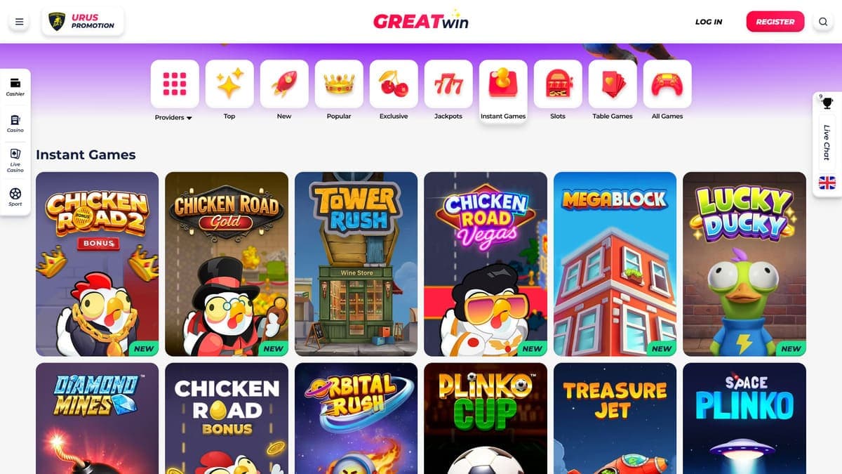 All games GreatWin Casino