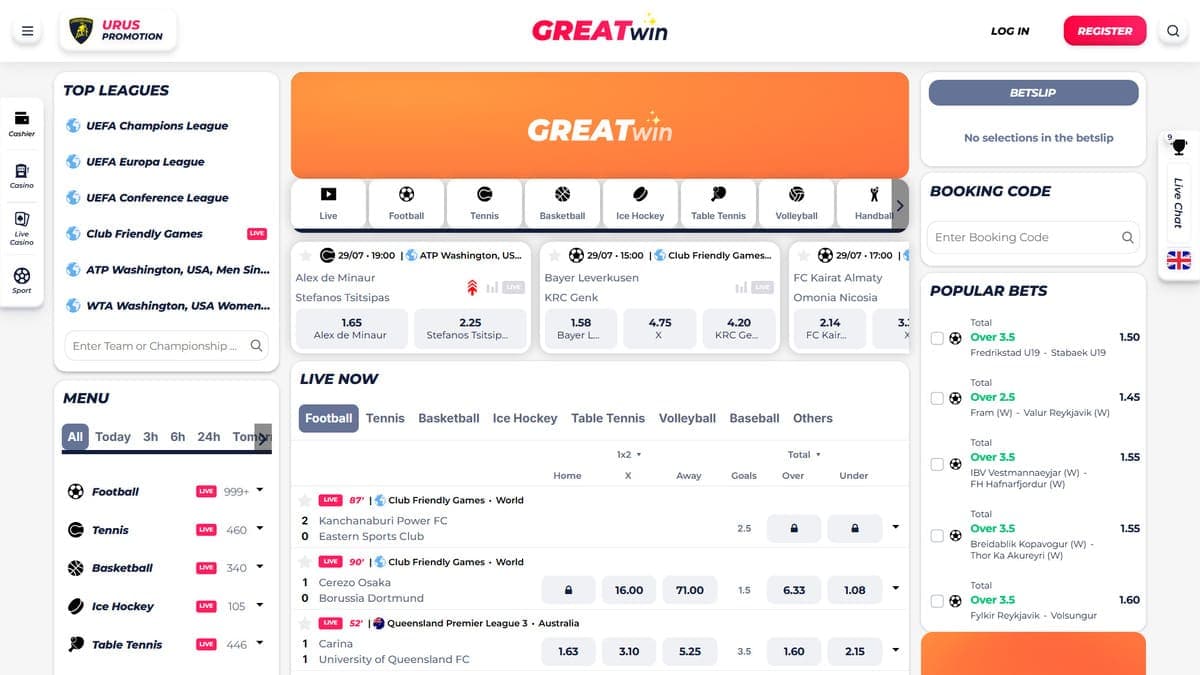 Sports betting GreatWin Casino