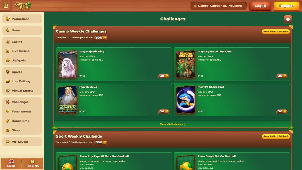 Challenges GreenLuck Casino